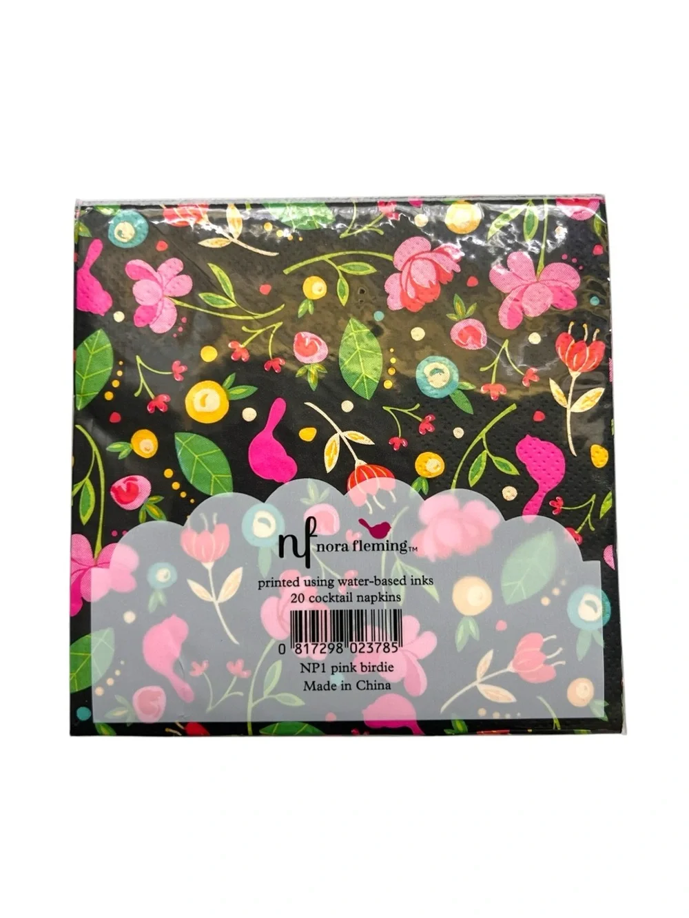 Nora Fleming Floral and Bird Pattern Cocktail Napkins Bundle of 7